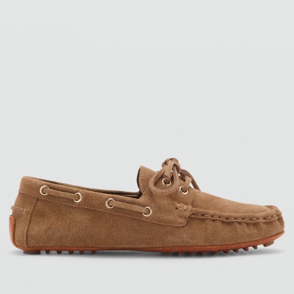 SUEDE BOAT SHOES WITH LACES - Picture 1 of 5